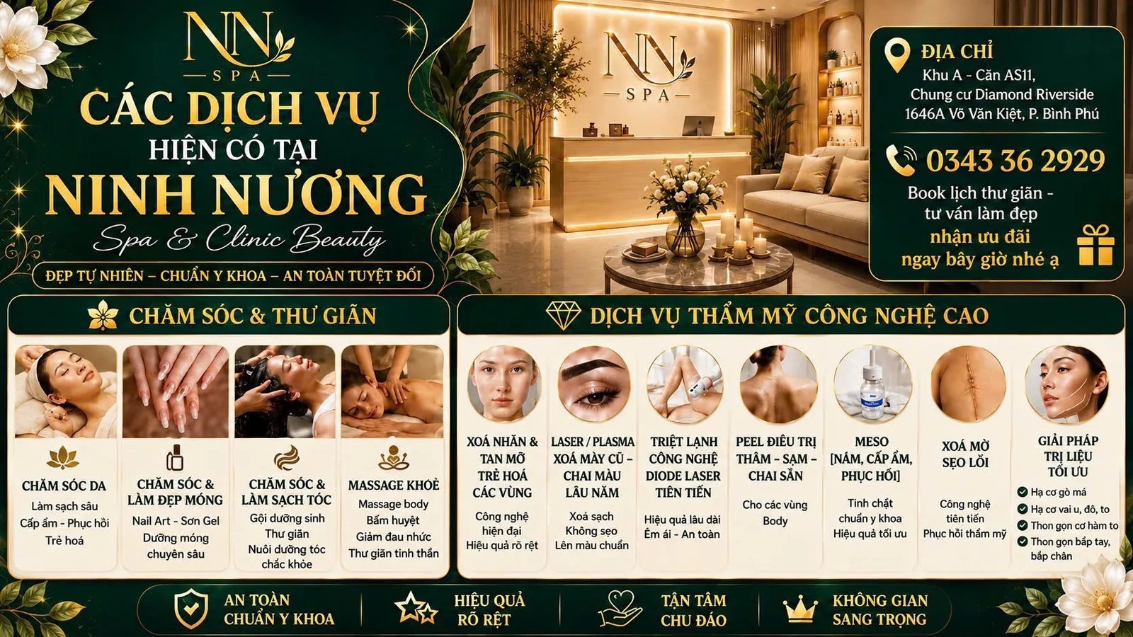CÁC DỊCH VỤ HIỆN CÓ Ở NINH NƯƠNG SPA
