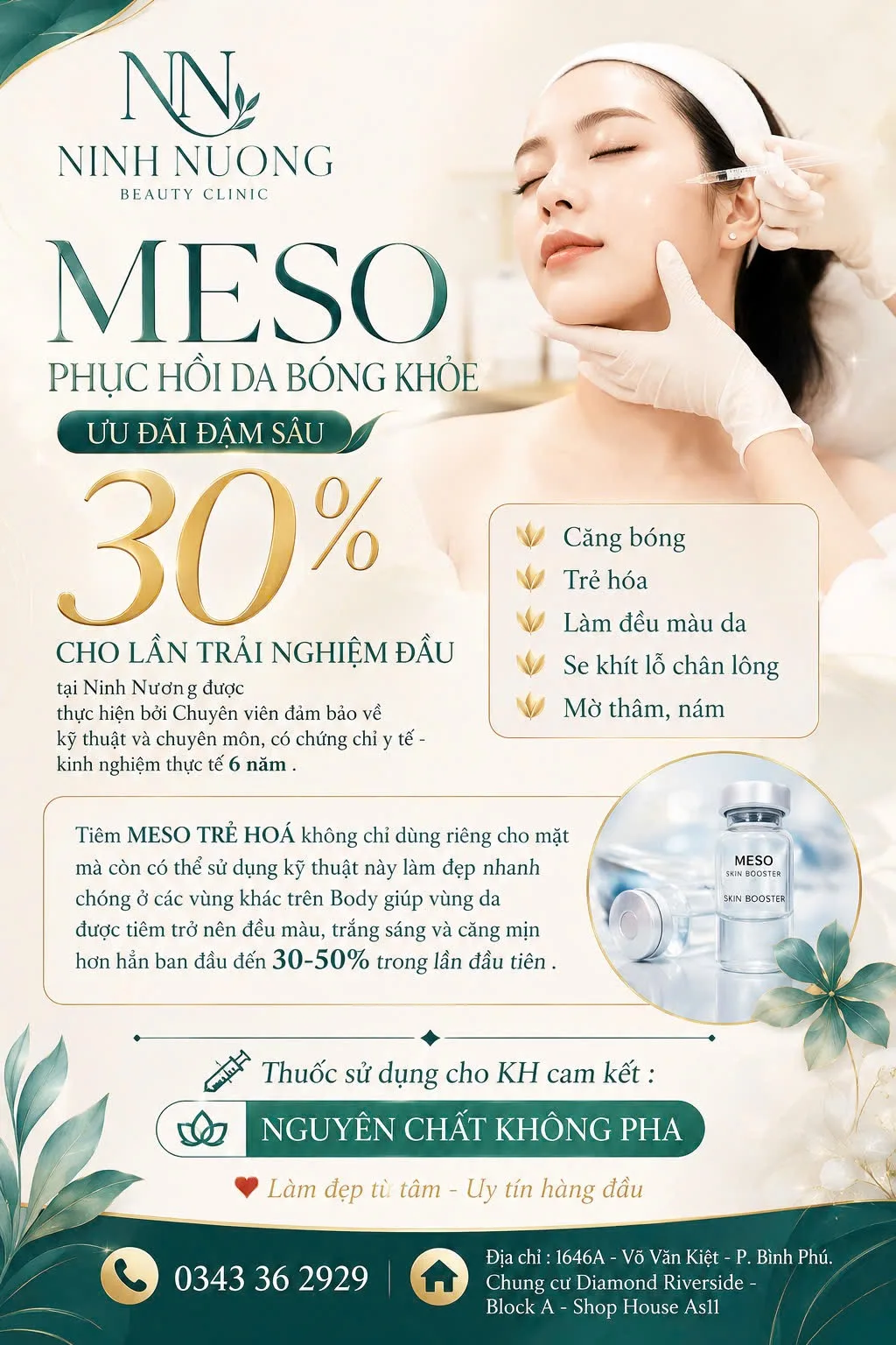 Ưu đãi đậm sâu 30% cho lần đầu Trãi nghiệm meso
